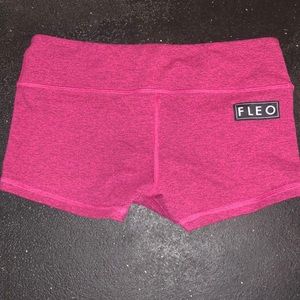 Fleo pink shorts with a mix of grey